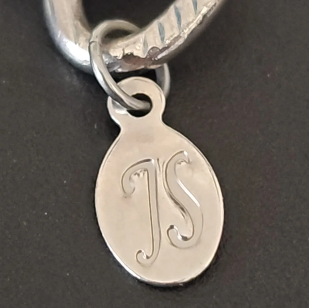Ribbon and Silver Chain Beaded Necklace Signed JS 42 Inches 🌠